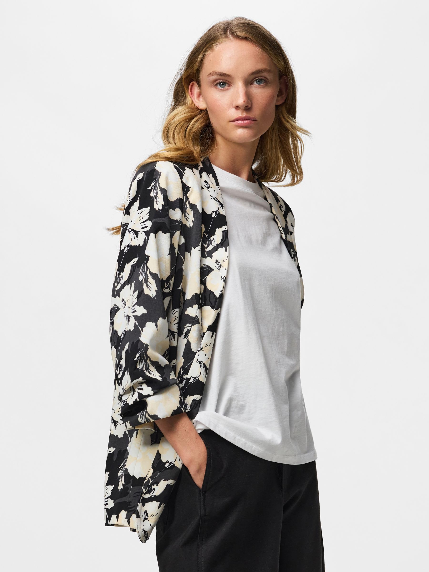 Pieces Pcbosella blazer donna stampato manica 3/4