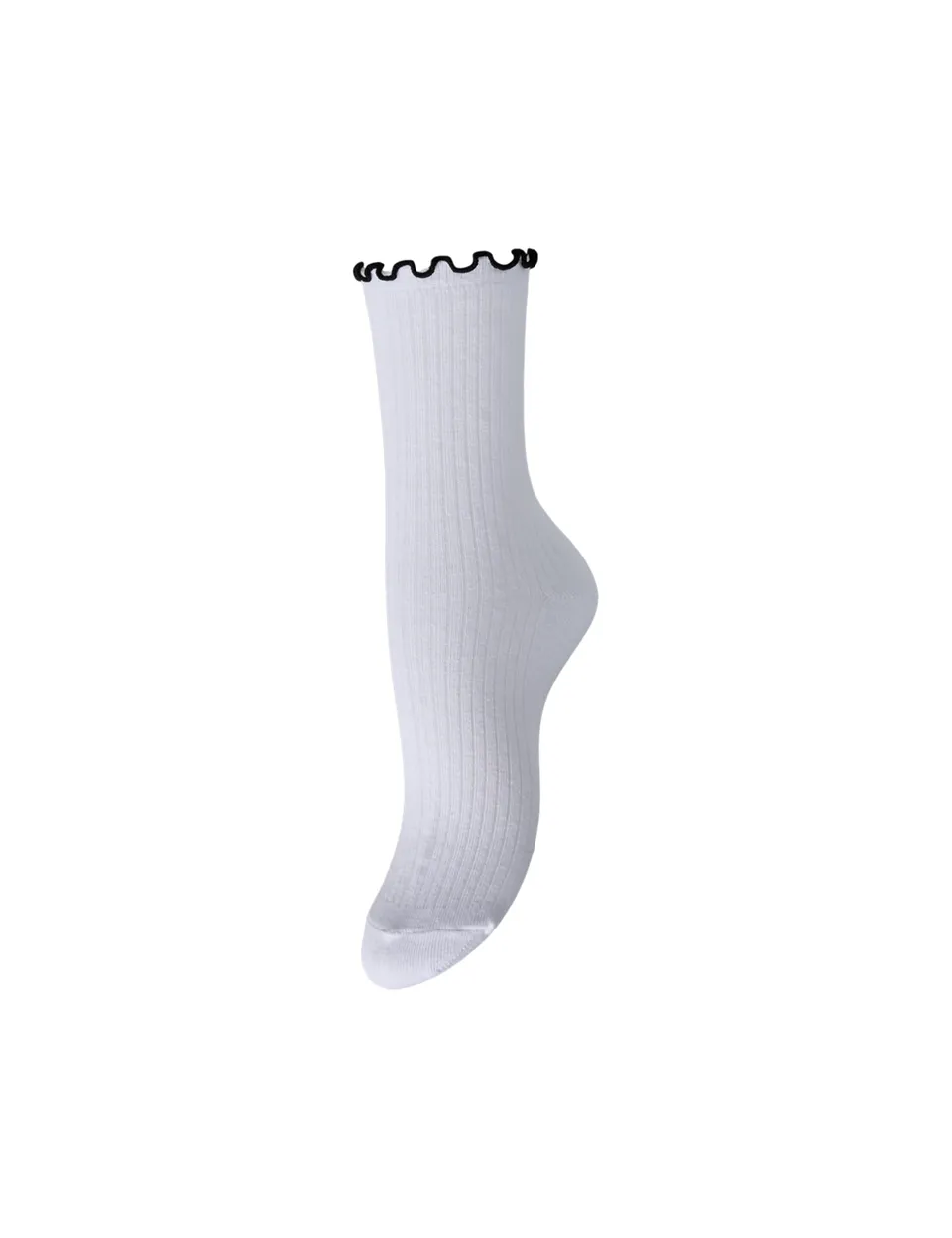 Pieces Pcafia Contrast Frill Socks Noos calzini bianchi taglia unica volant