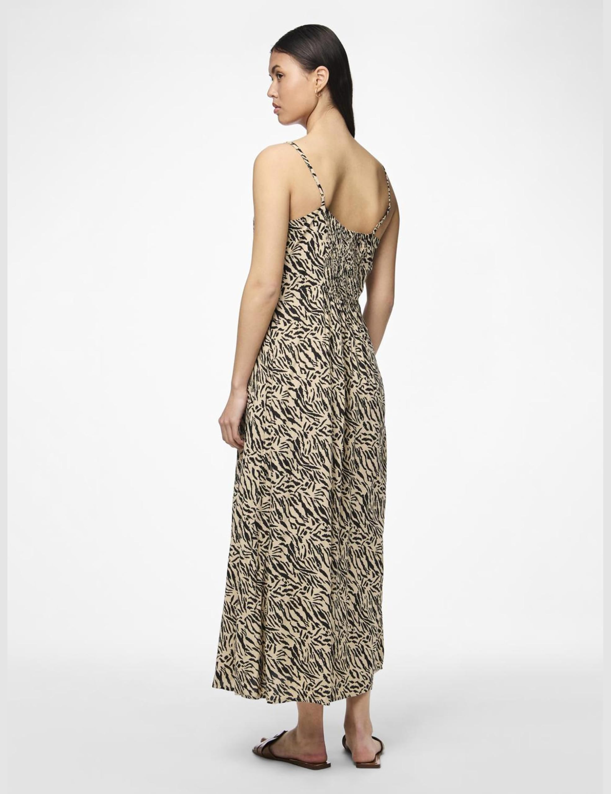 Pieces Pcnya vestito estivo donna M White Pepper animalier
