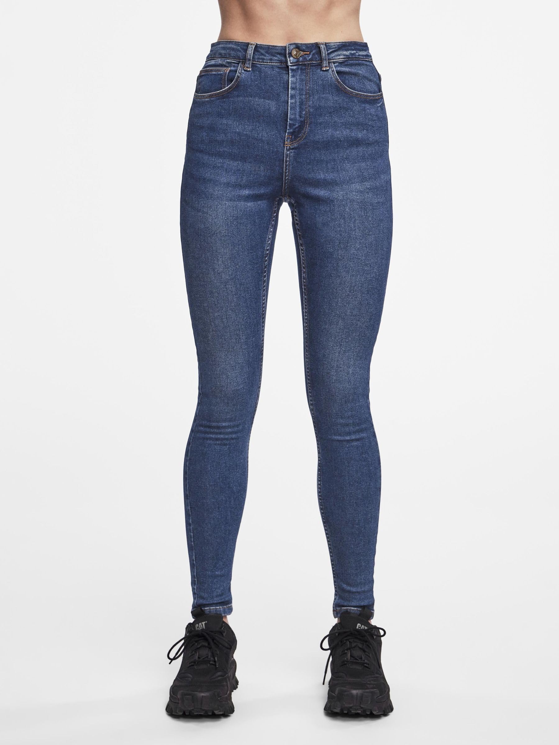 Pieces Medium Blue Denim jeans donna 54 vita alta