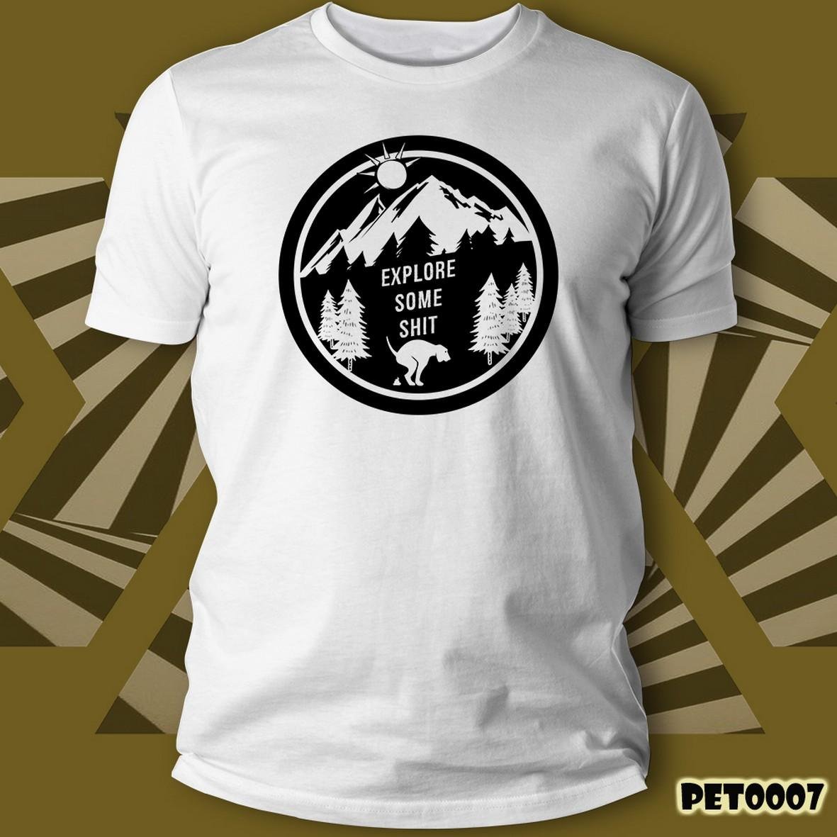 Matrix Pet Dogs Explore Some Shit t-shirt cotone unisex