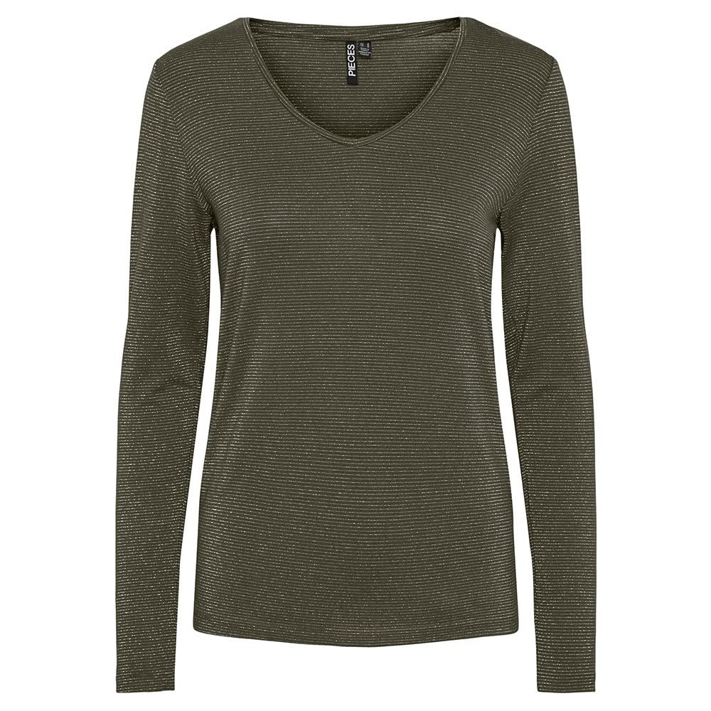 PIECES Billo Pcbillo maglietta donna maniche lunghe lurex