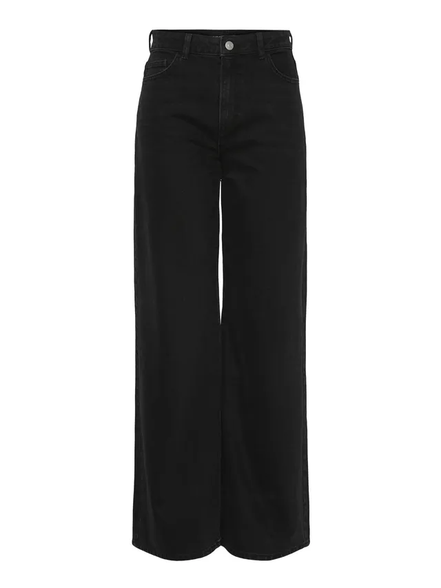 Pieces Pcselma HW Wide Bl102 jeans donna 28W/30L larghi