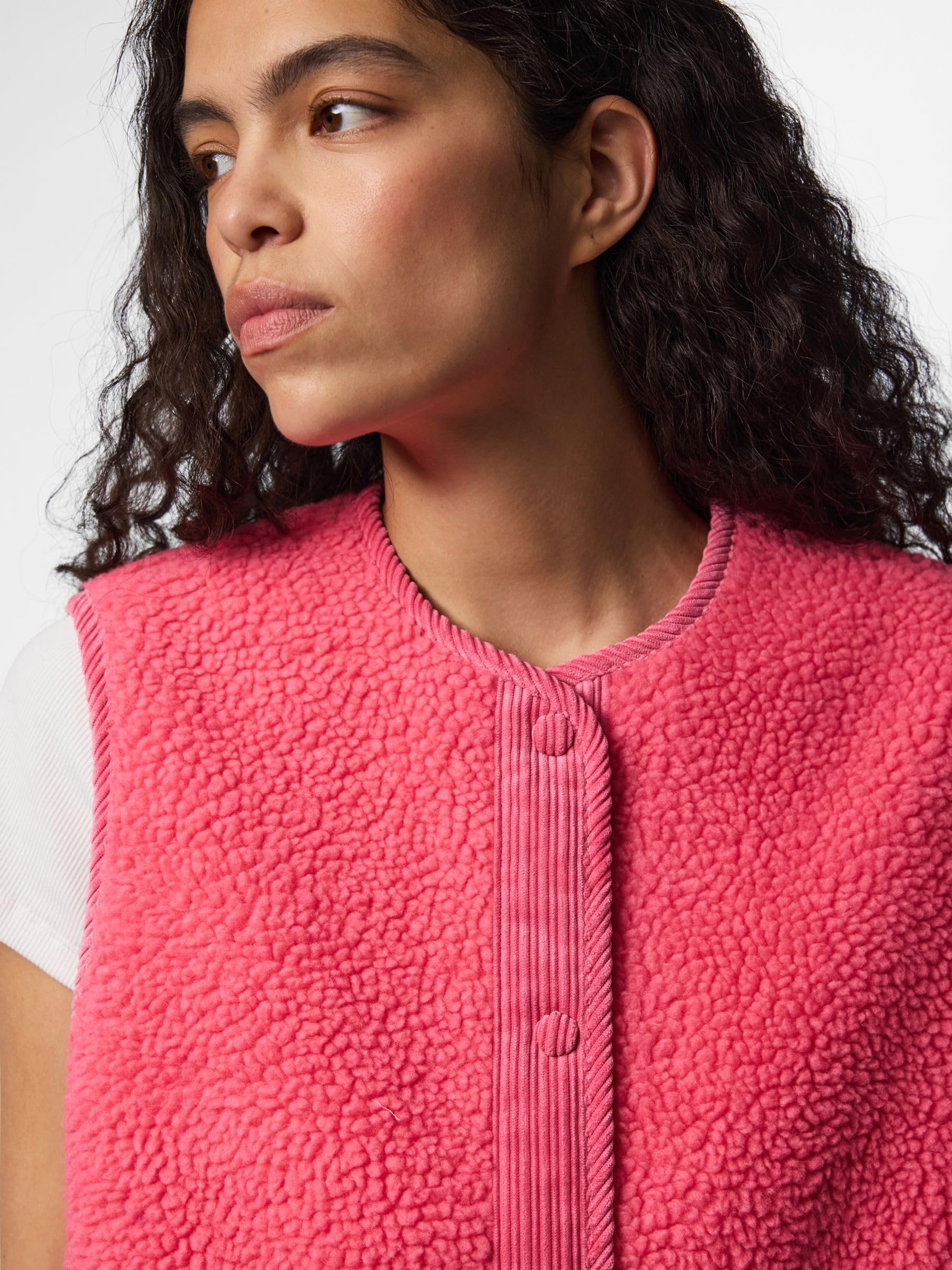 Pieces Pcanastacia Teddy Vest Gilet Donna Morbido