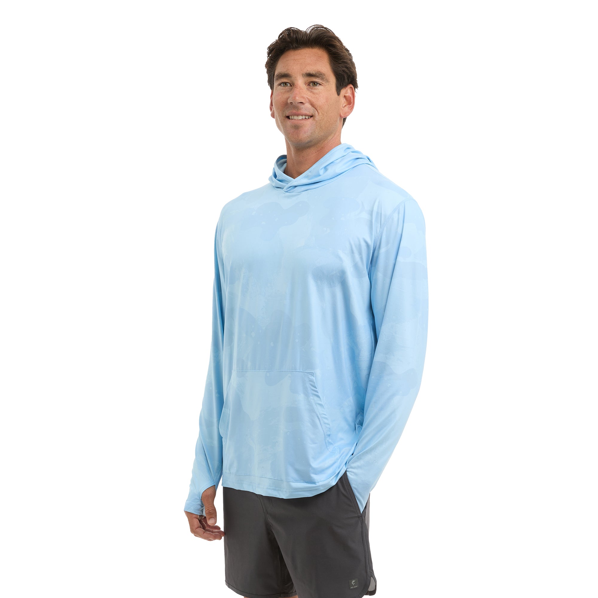 Pelagic Freespool maglia manica lunga uomo azzurra UPF 50+