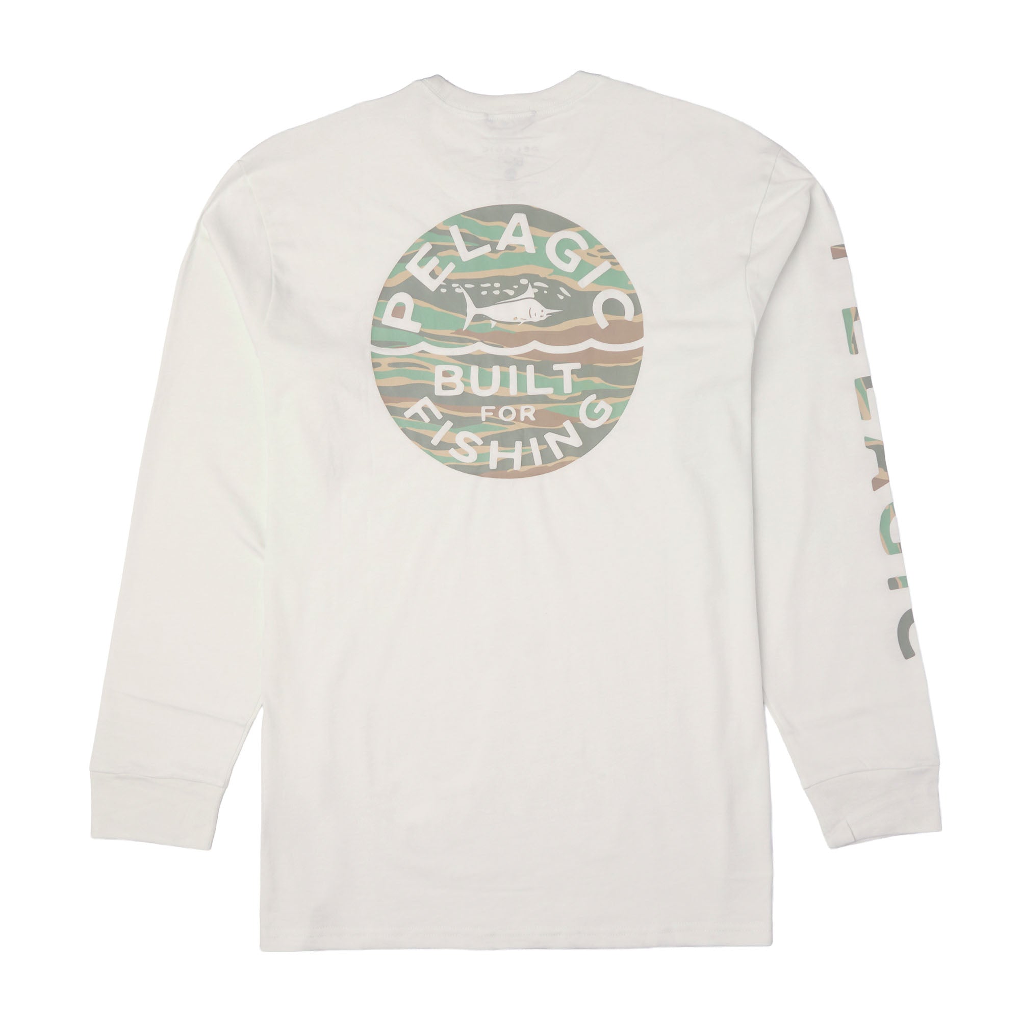 Pelagic Built Wahoo Camo LS t-shirt beige cotone