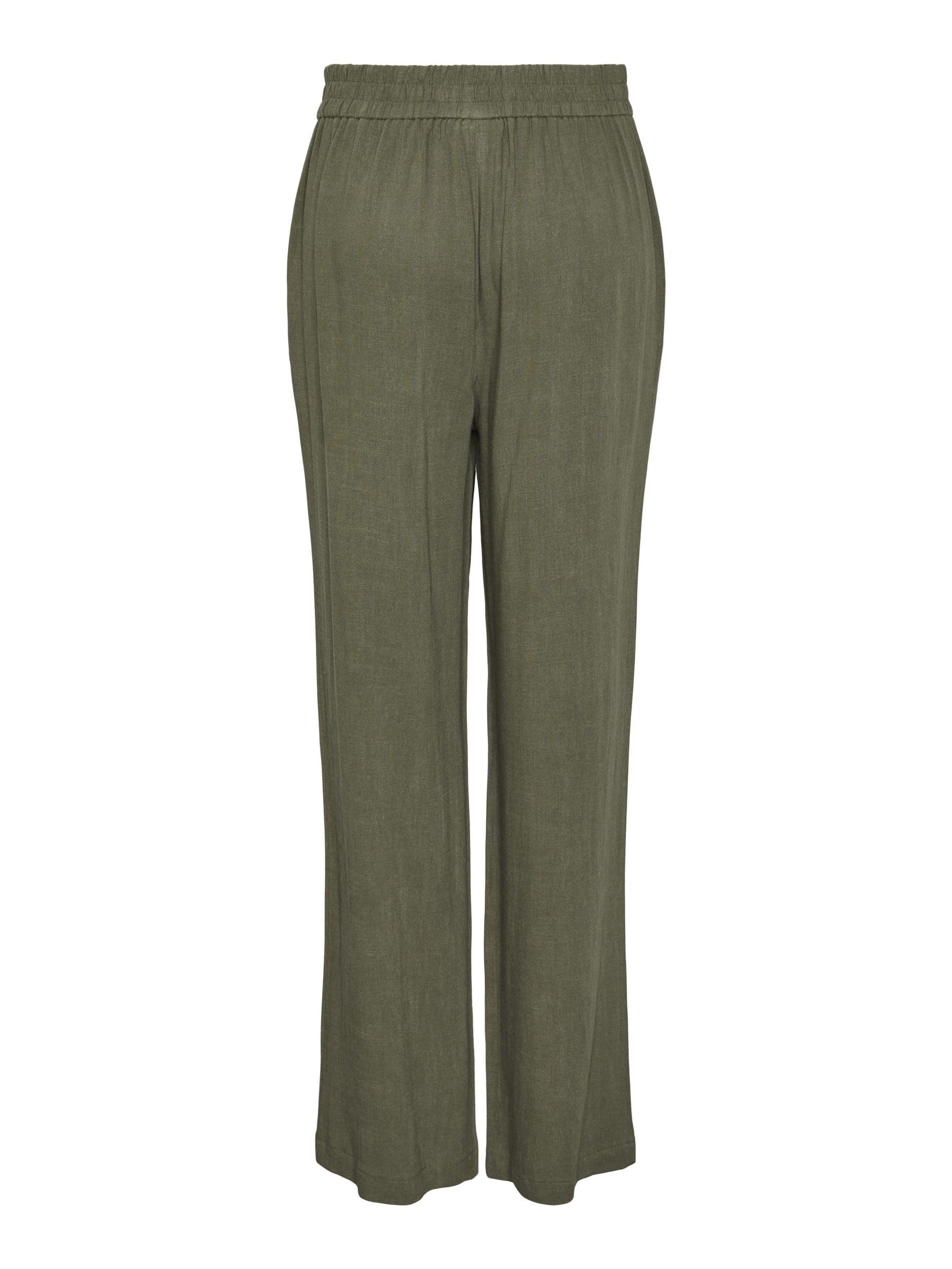 Pieces Pcvinsty HW Linen Pant Noos pantaloni in lino