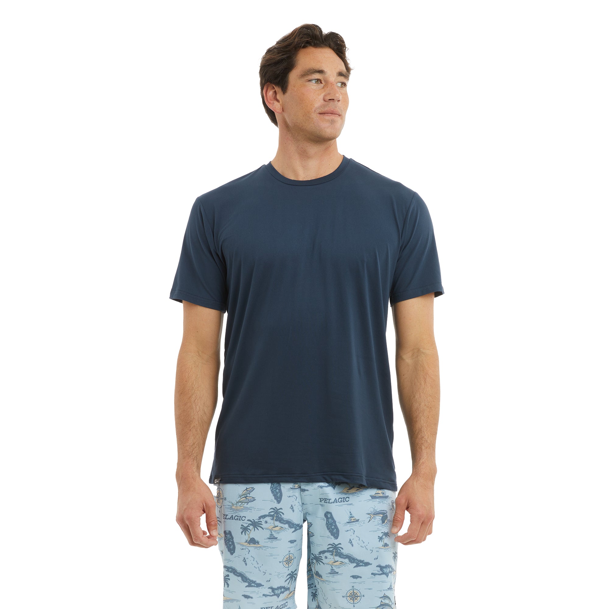 Pelagic Freespool t-shirt pesca uomo blu navy UPF 50+