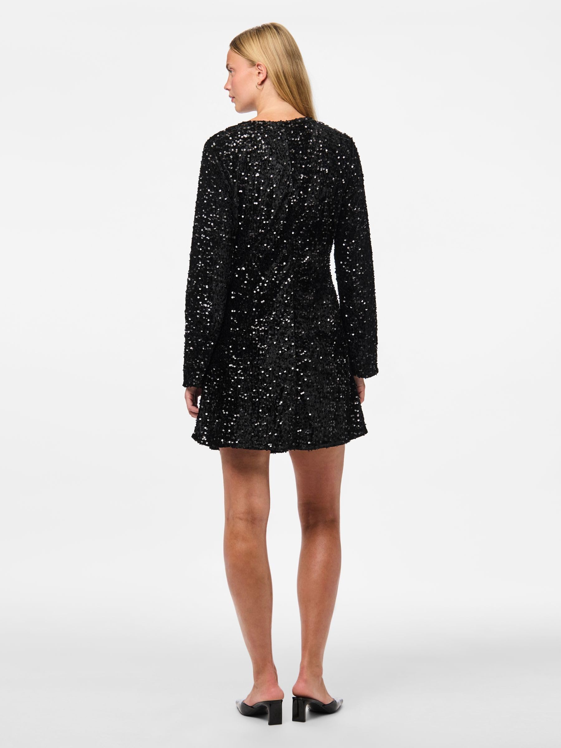 PIECES Pckam scollo V abito jersey nero XS quotidiano