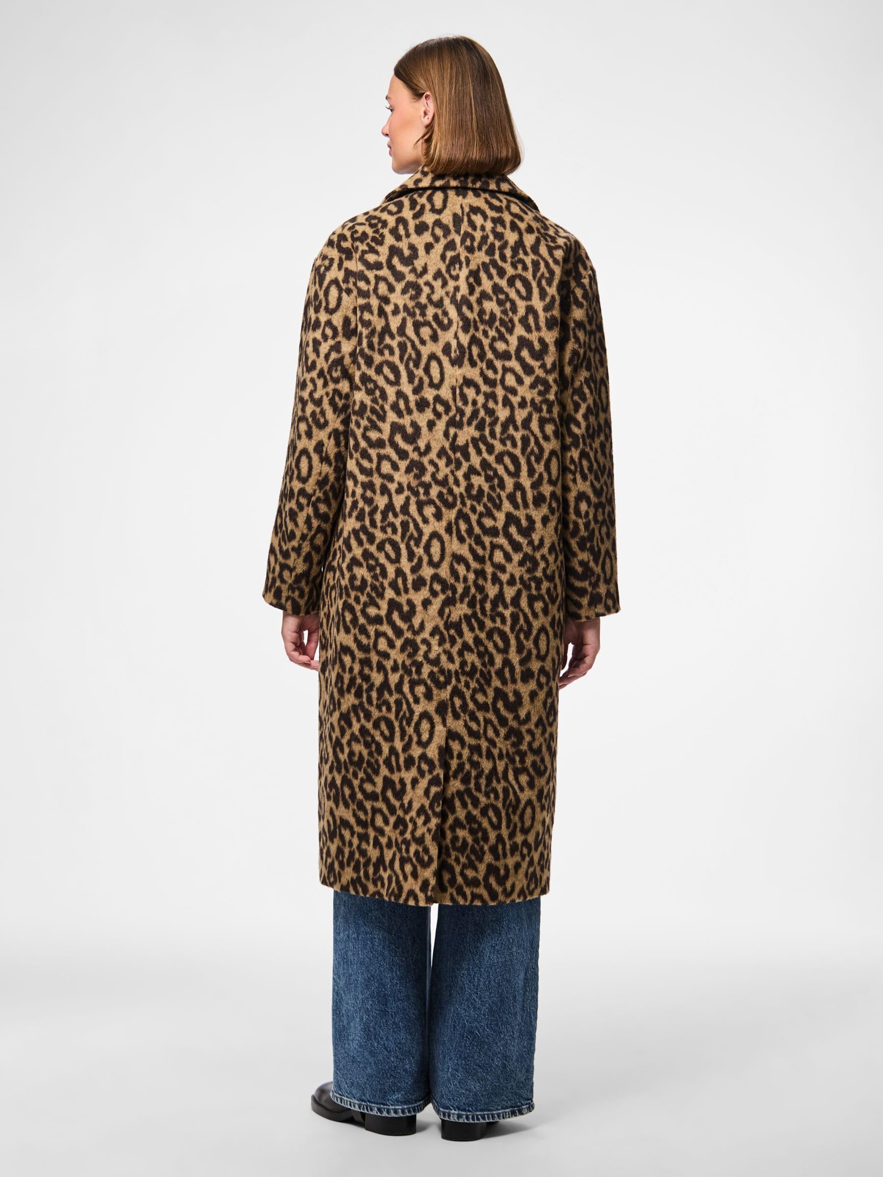 Pieces Pcjili Leo Cappotto Lungo Donna Stampa M