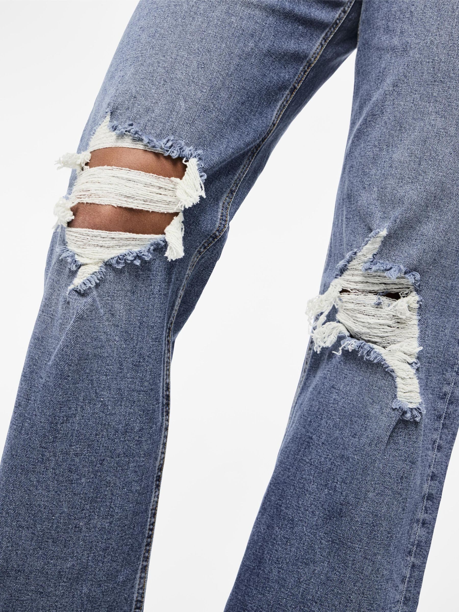 Pieces Pcholly HW Wide JNS MB Destroy Noos BC jeans 27W/30L blu