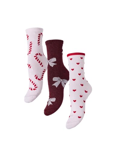Pieces Pcjingle Xmas Glitter Socks calzini donna 3 paia glitter