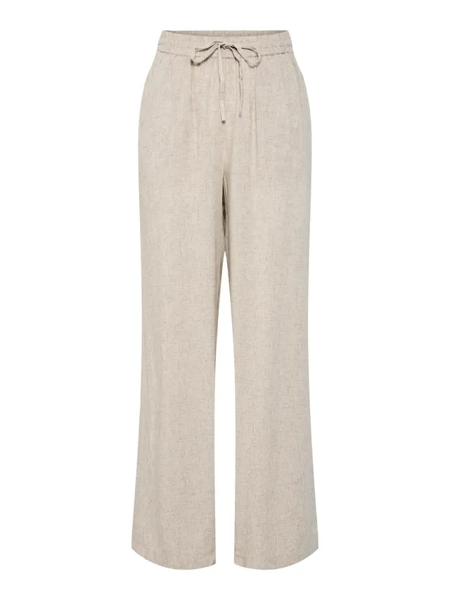 Pieces Pcpia Wide-Leg pantaloni donna larghi in cotone