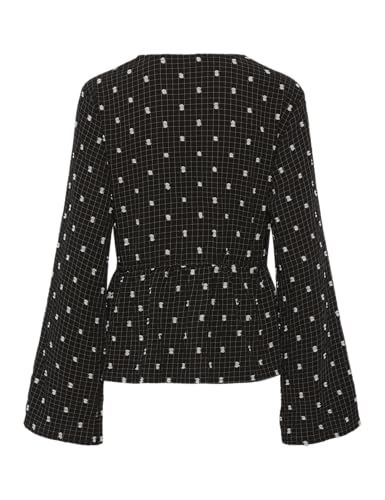 Pieces Pcnovalee LS Tie Top camicia donna XS maniche lunghe