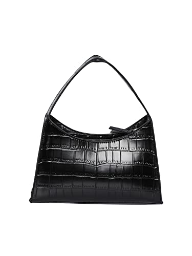 Pieces Pcbilla Croco borsa tracolla donna nera