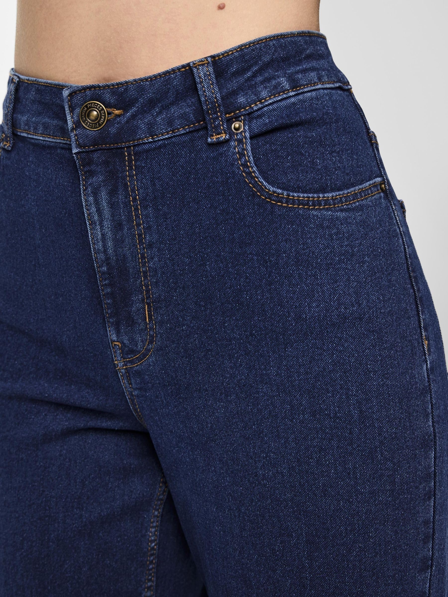 Pieces Pcpeggy HW Wide jeans donna XS gamba larga