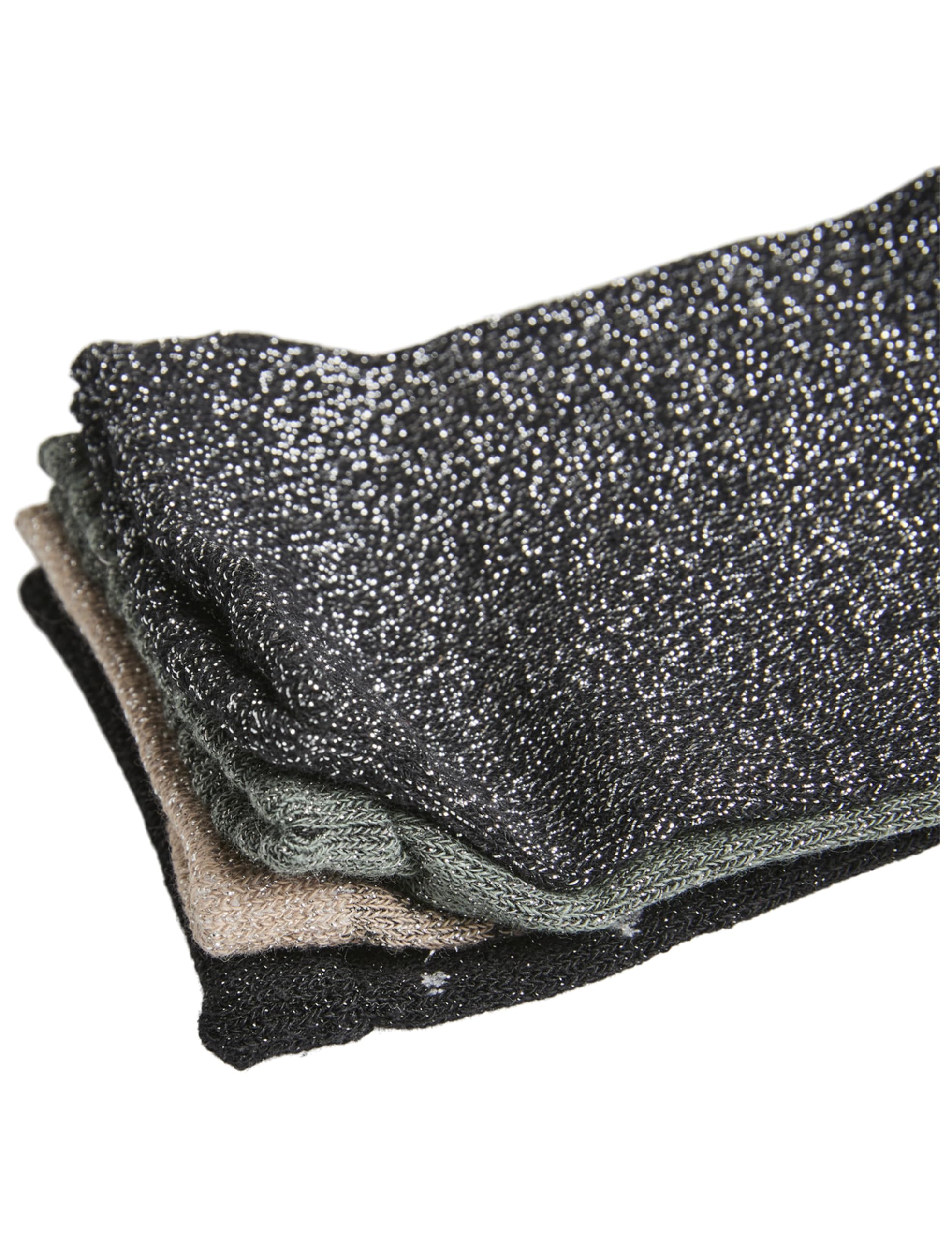 Pieces Pcsebby Glitter Calze Donna Verde 4 Paia Lunghe