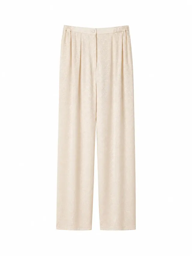 el.residu Risha Dot pantaloni seta off-white S