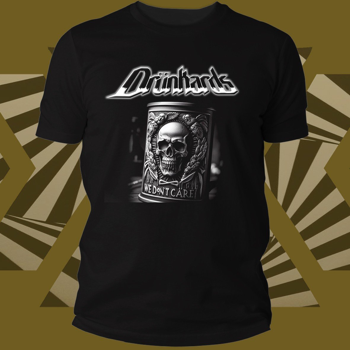 Drunkards We Don’t Care t-shirt cotone organico nera