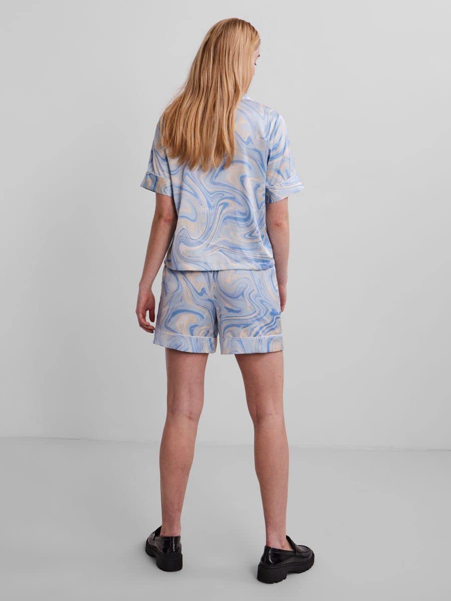 Pieces Pcvilli camicia donna raso maniche corte crop