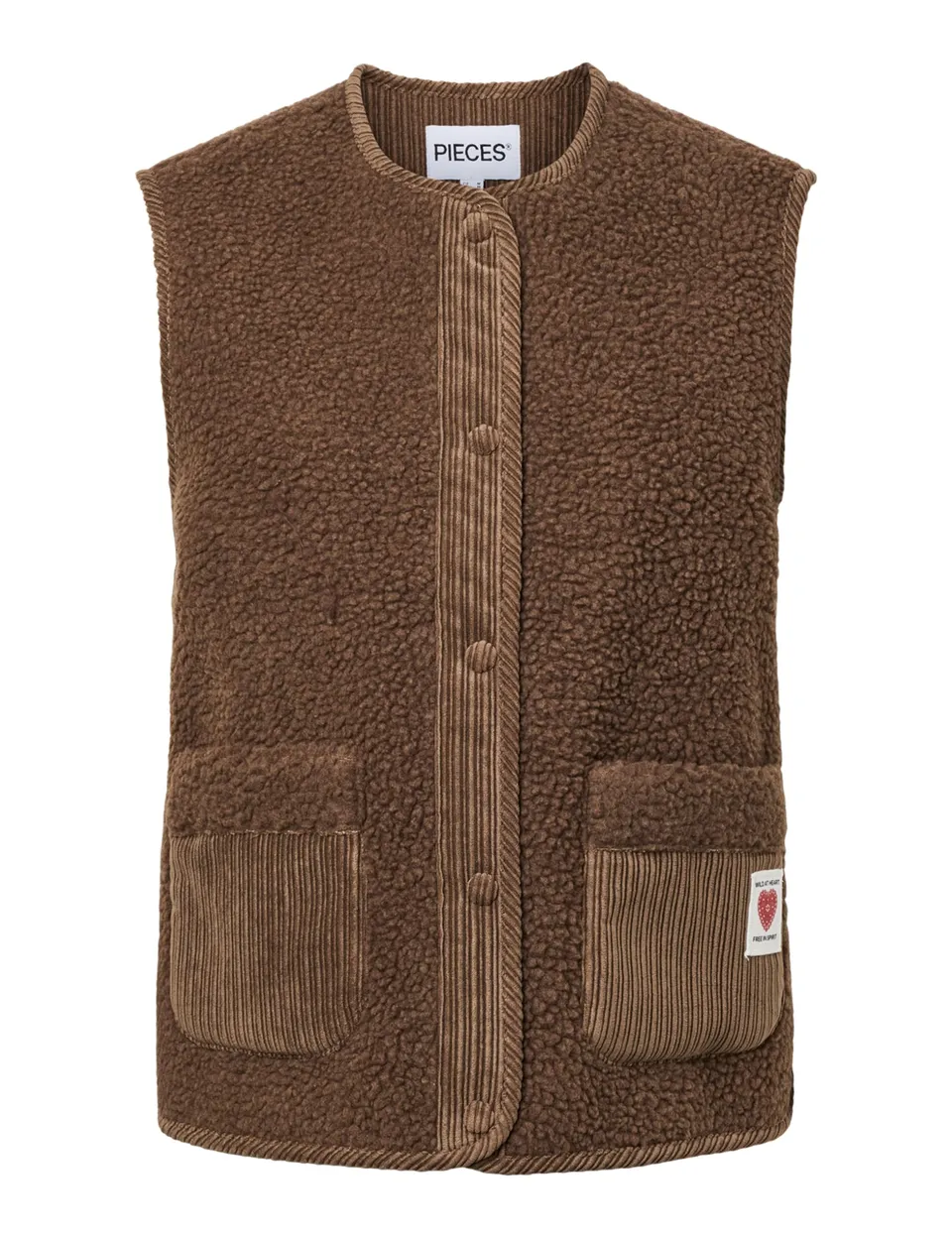 Pieces Pcanastacia Teddy Vest BC gilet donna teddy