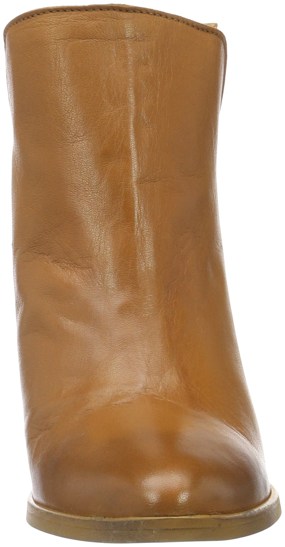 Pieces Psdolly stivaletti in pelle cognac con cerniera