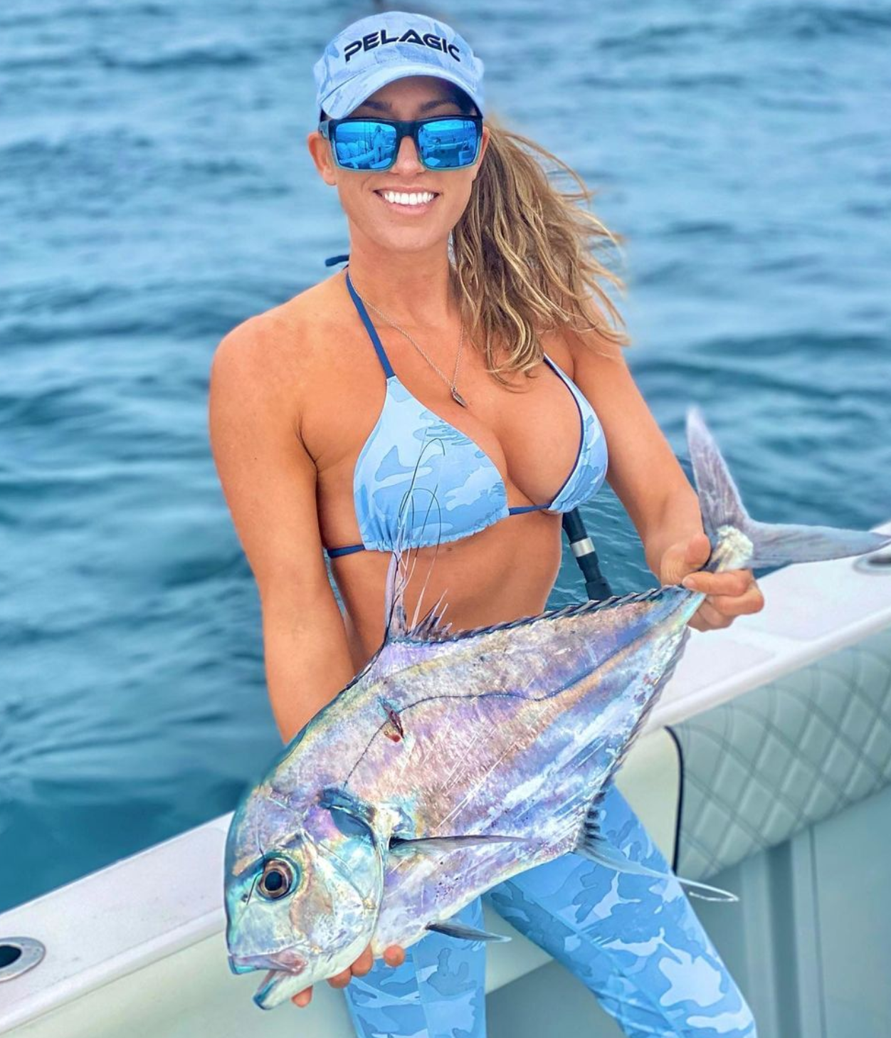 PELAGIC Key West Top bikini Fish Camo Slate reversibile