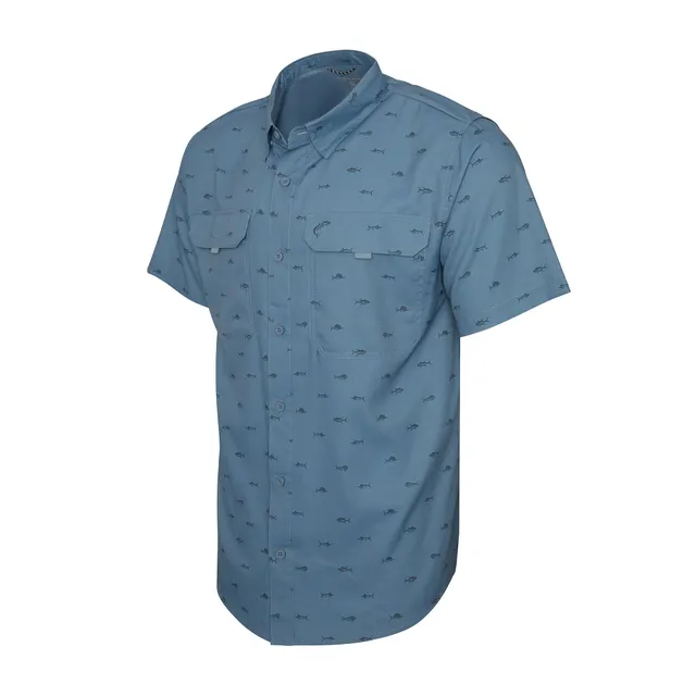 Pelagic Keys Tiny Fish camicia pesca uomo petrolio UPF 50+