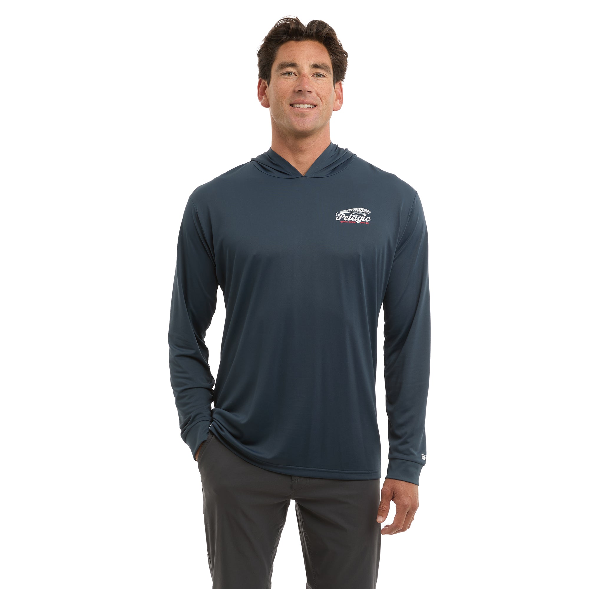 PELAGIC Aquatek Hook Em maglia pesca blu navy UPF 50+