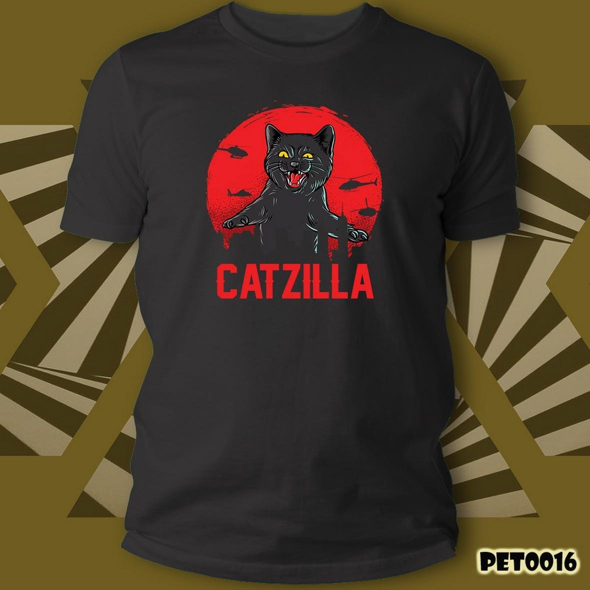 Cats Catzilla t-shirt cotone unisex stampa gatti
