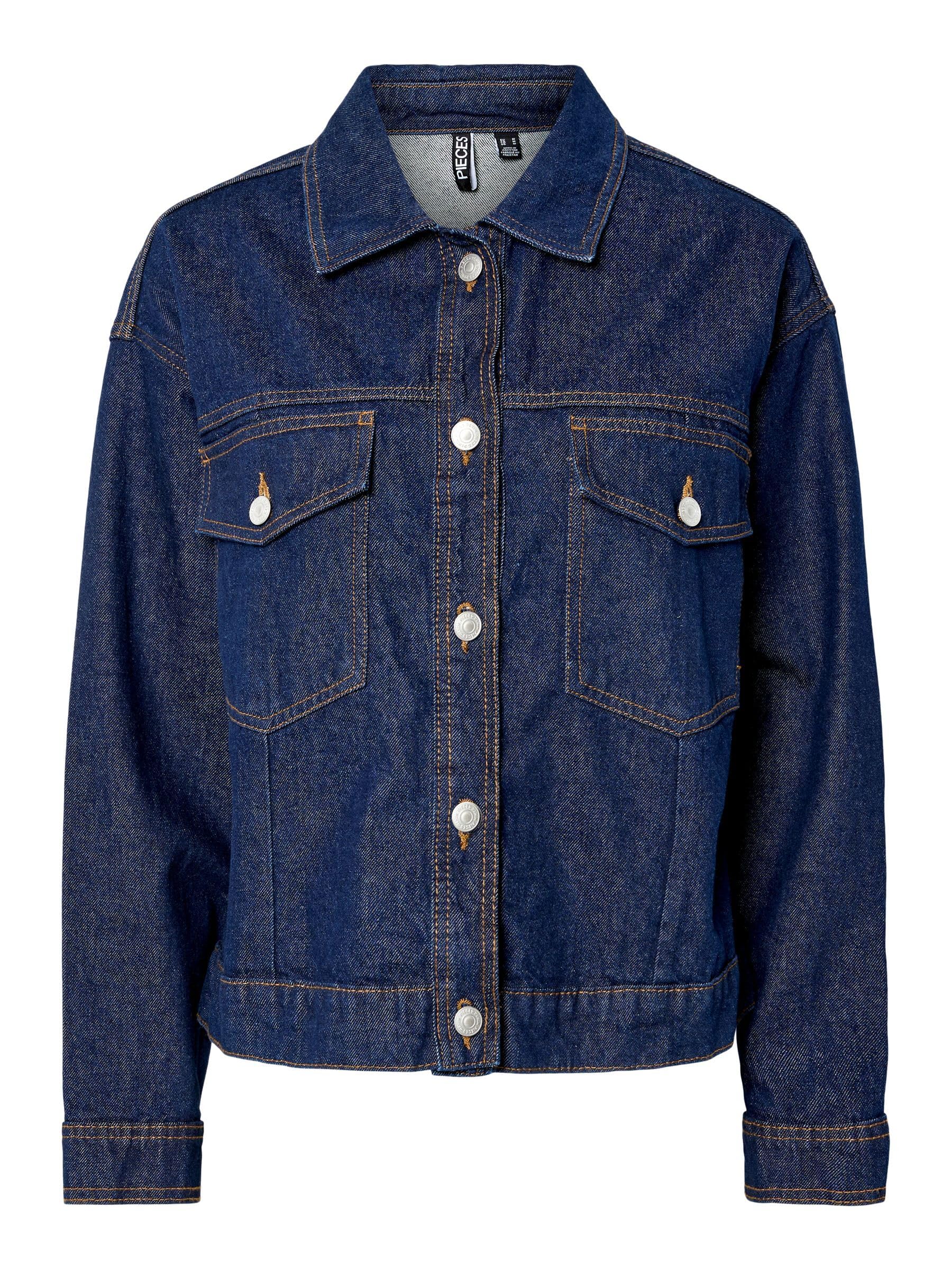 Pieces Pcelma giacca denim donna vestibilità comoda