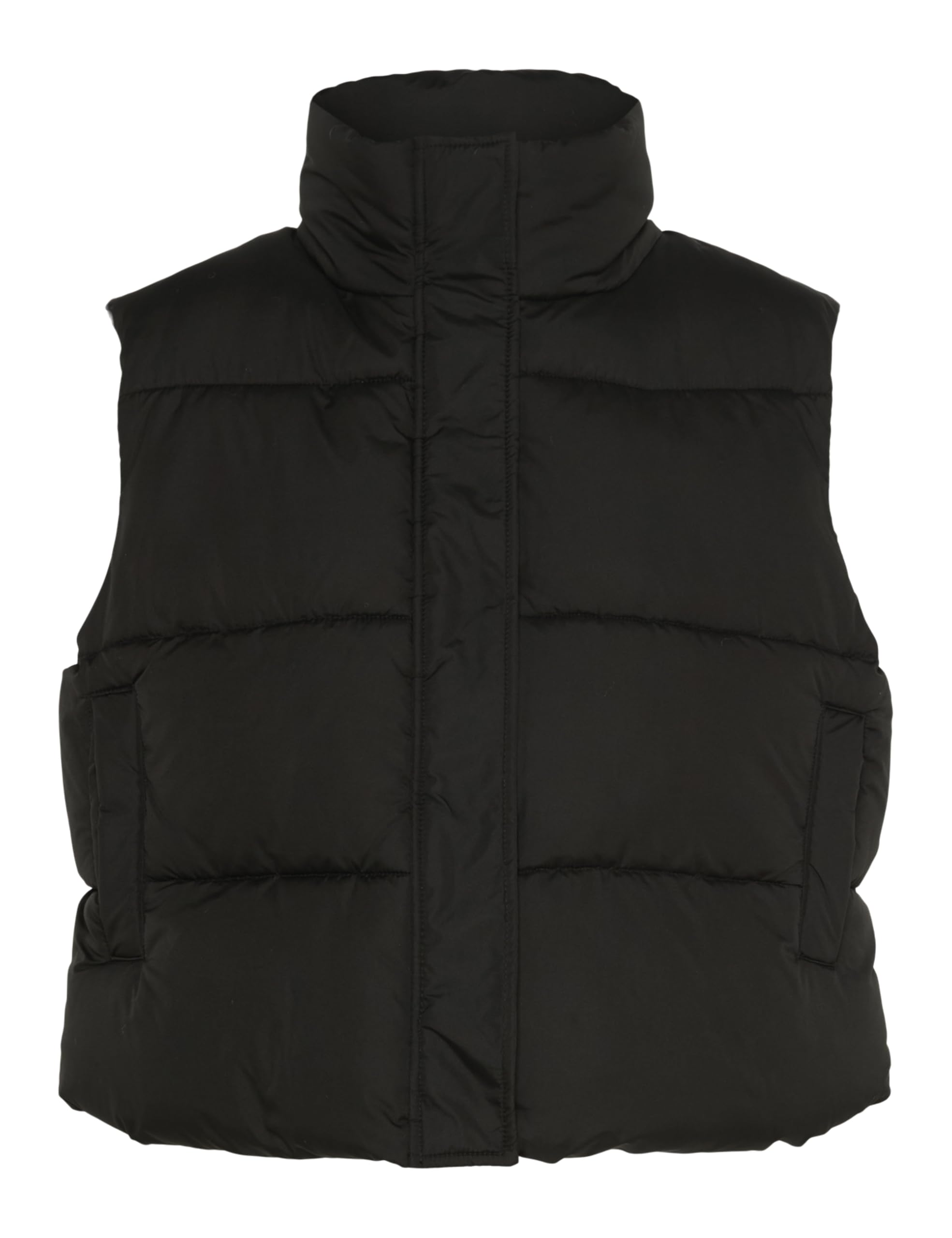Pieces Pcbee High Neck Cropped Puffer gilet donna nero