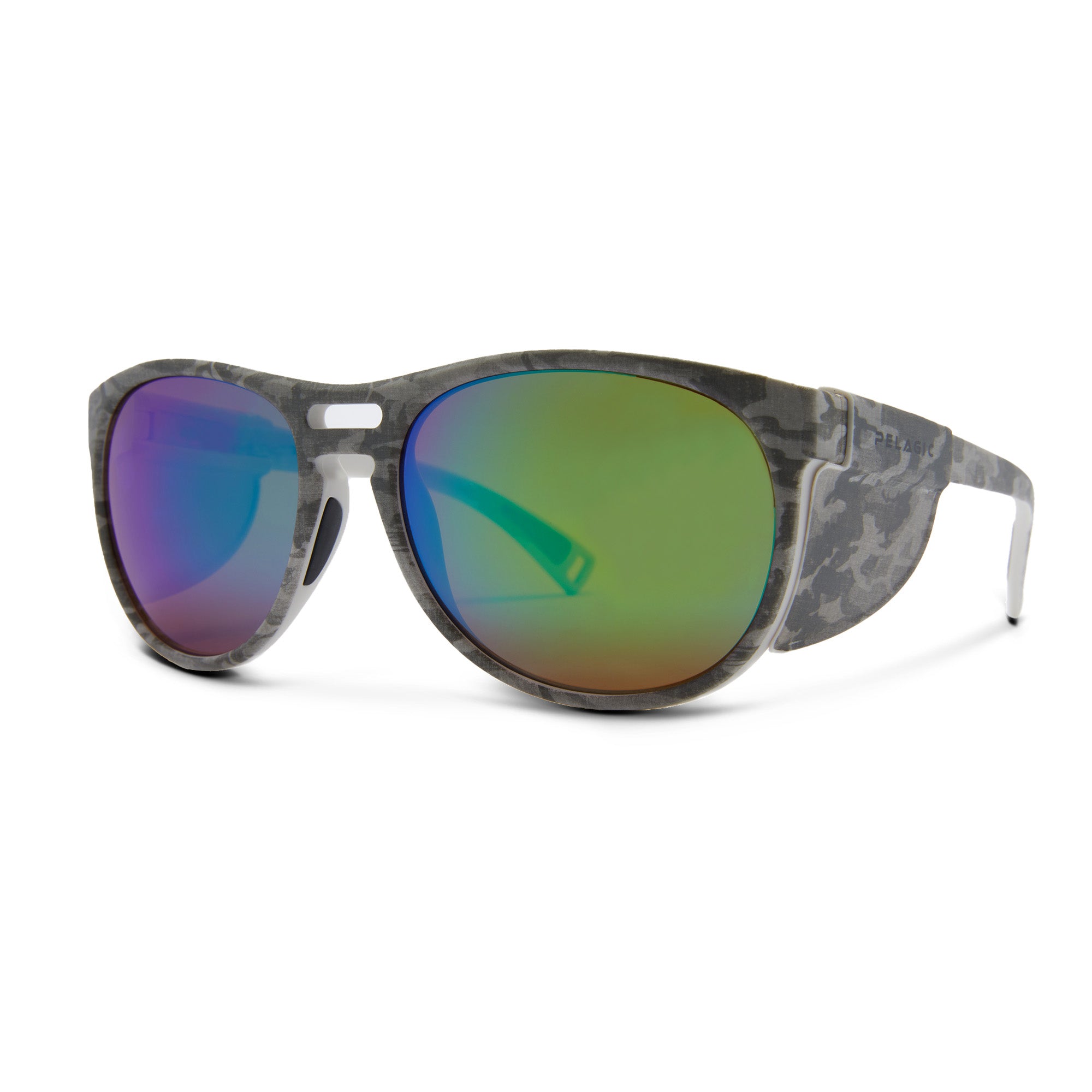 Pelagic Navigator occhiali pesca lente verde grey camo