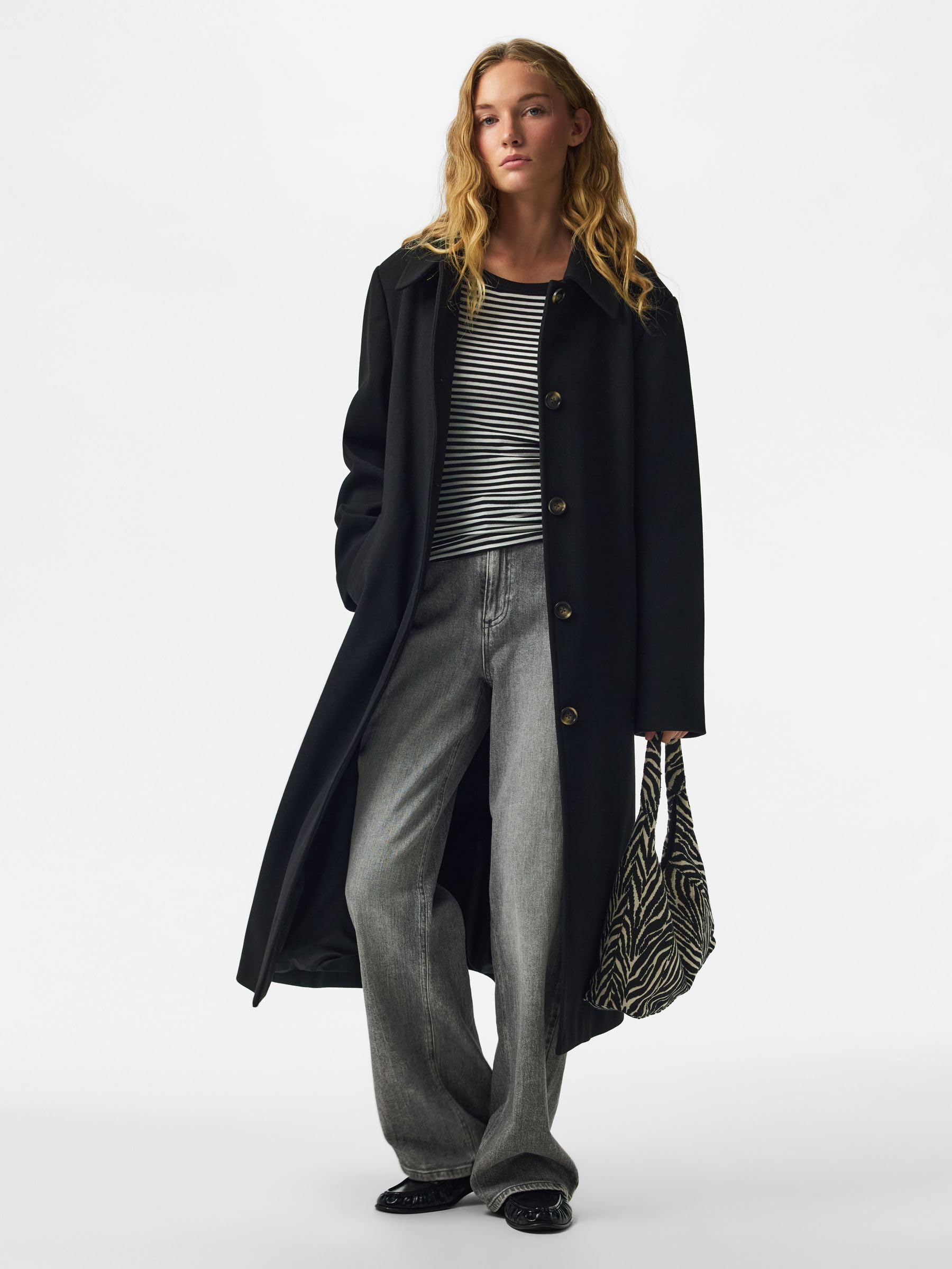 Pieces Pcaya Long cappotto lungo donna tessuto leggero