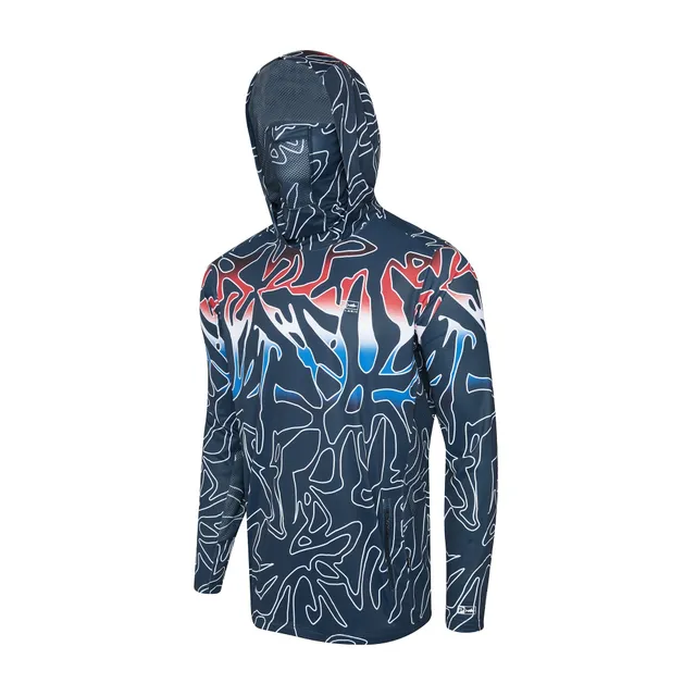 Pelagic Exo-Tech felpa uomo red white blue UPF 50+