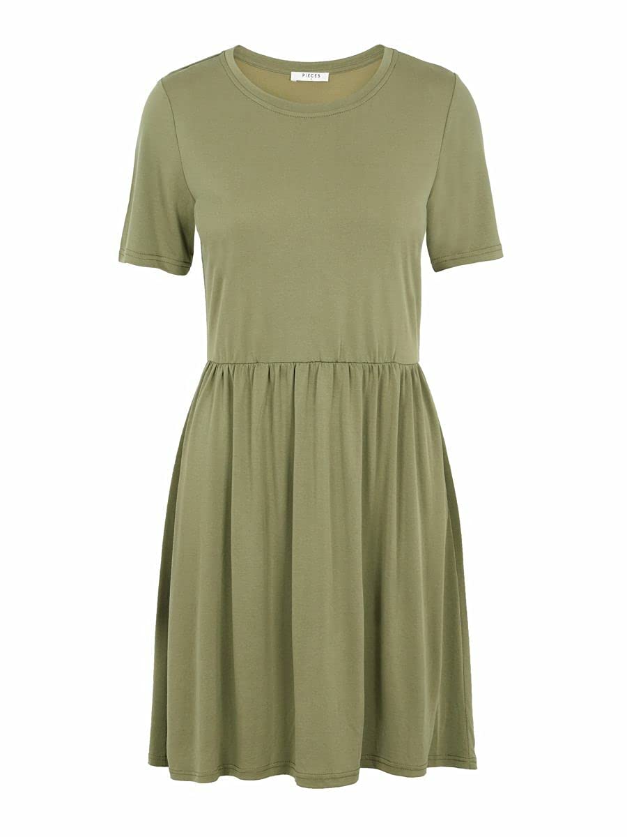 Pieces Pckamala SS Noos BC vestito jersey verde licheni shift