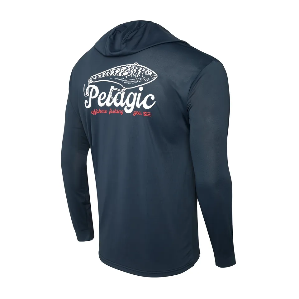 PELAGIC Aquatek Hook Em maglia pesca blu navy UPF 50+