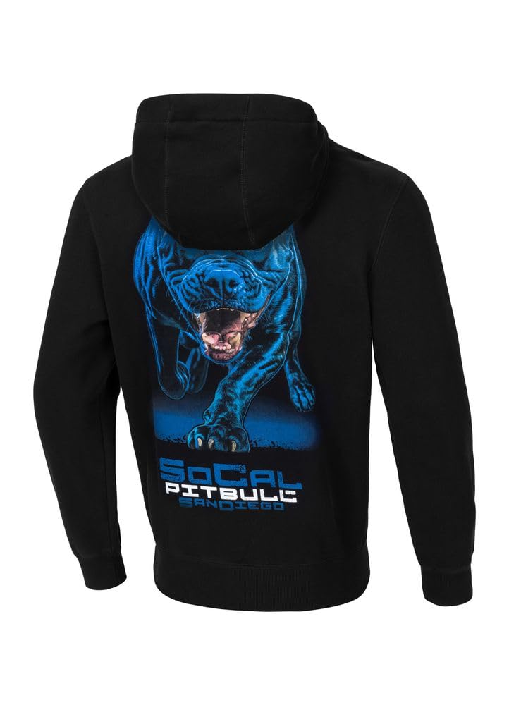 Pitbull felpa con cappuccio uomo cotone blu uso quotidiano