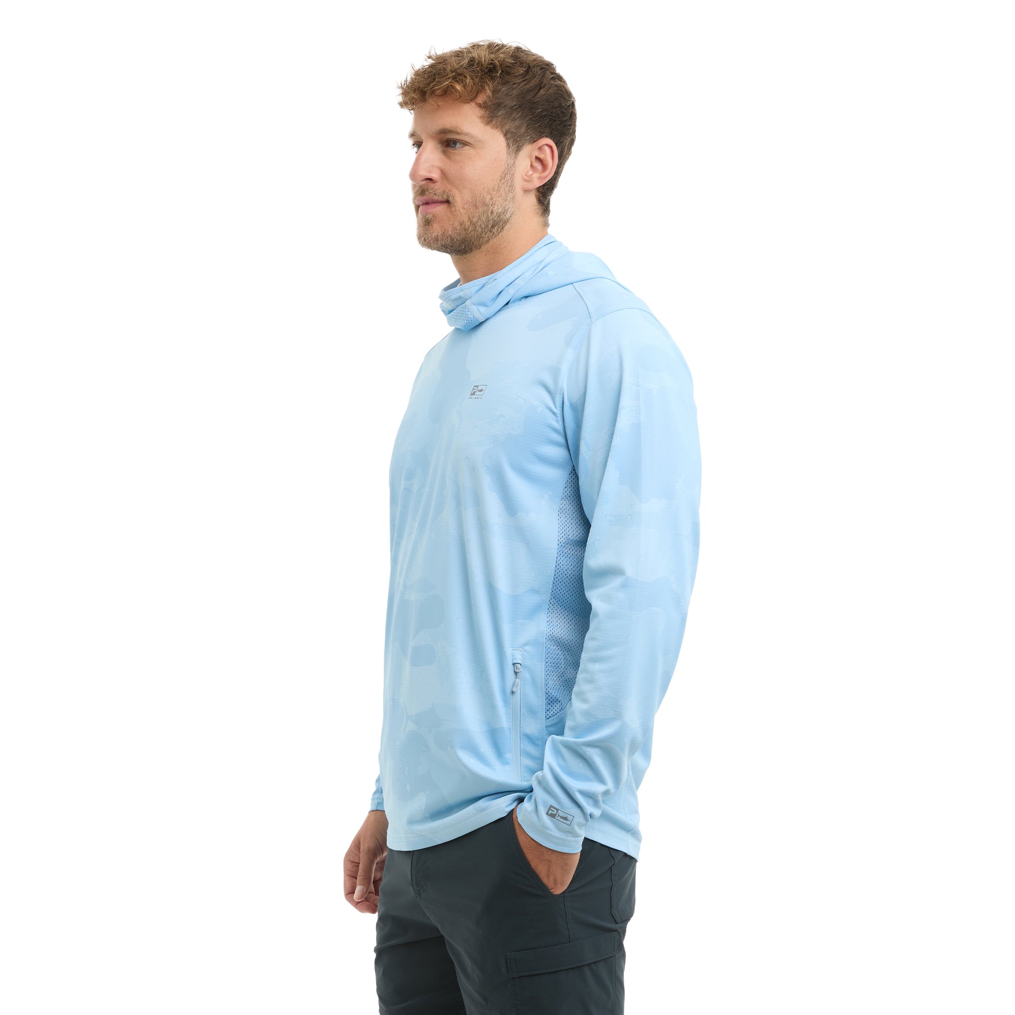 Pelagic Exo-Tech felpa uomo light blue UPF 50+