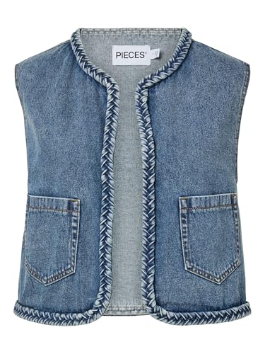 Pieces Pcbell Cropped Denim Vest gilet S cropped