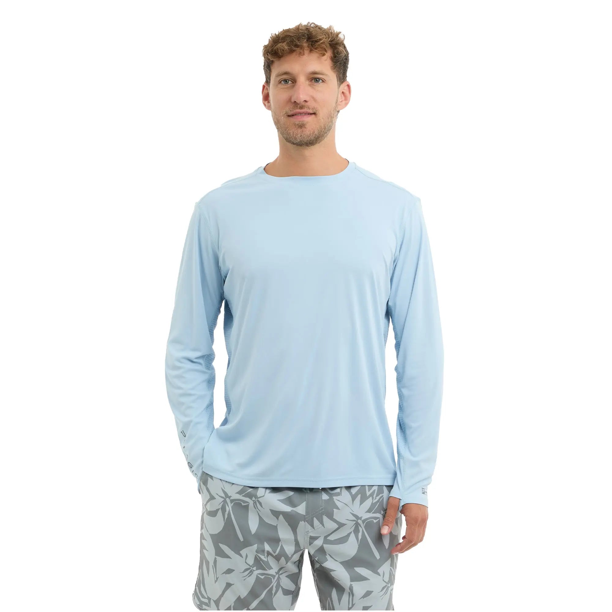 Pelagic Vaportek maglia pesca azzurro chiaro UPF 50+