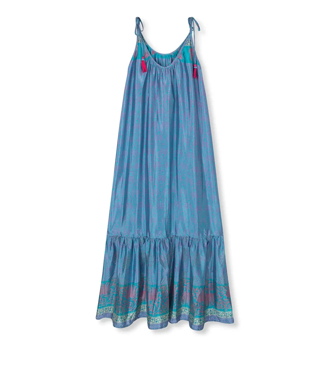 el.residu Myra #25 abito midi S/M blu viscosa