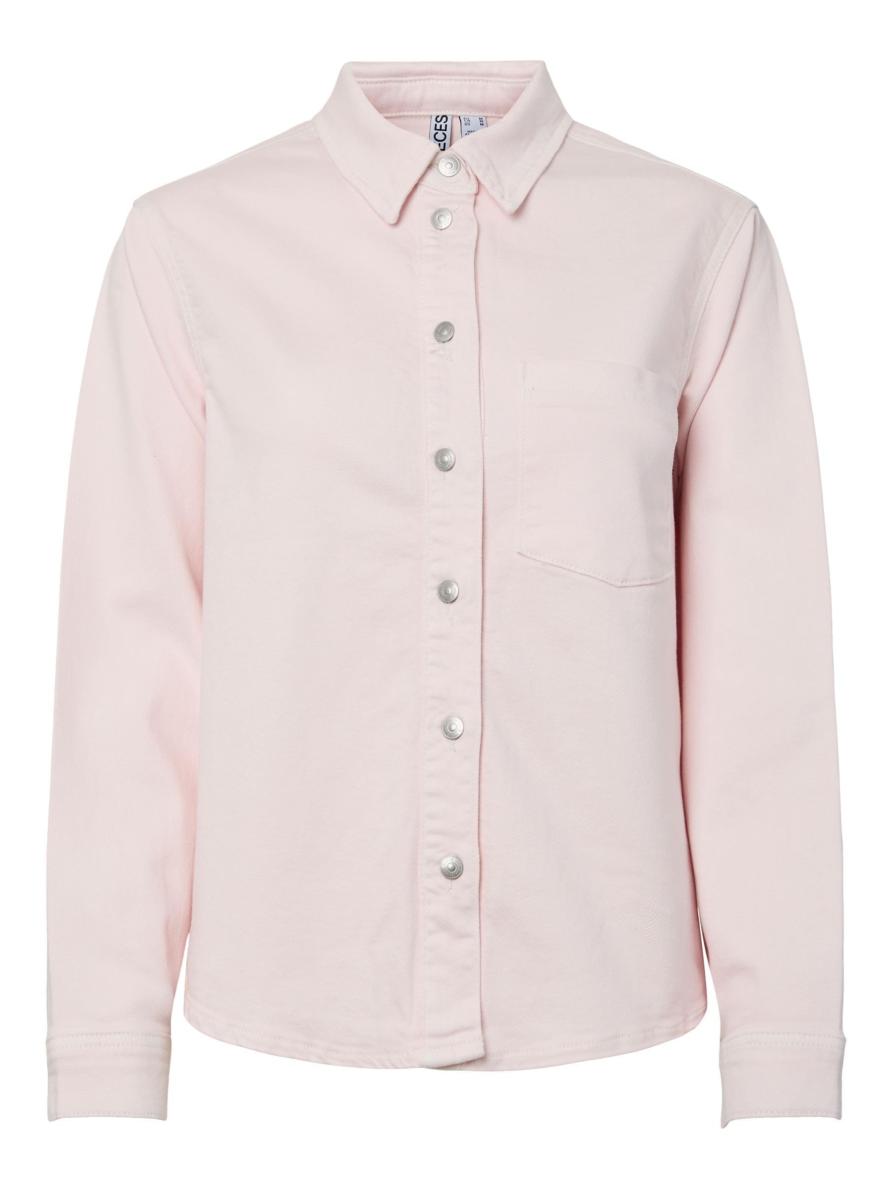 Pieces Pcsilke LS Denim Shirt camicia denim manica lunga
