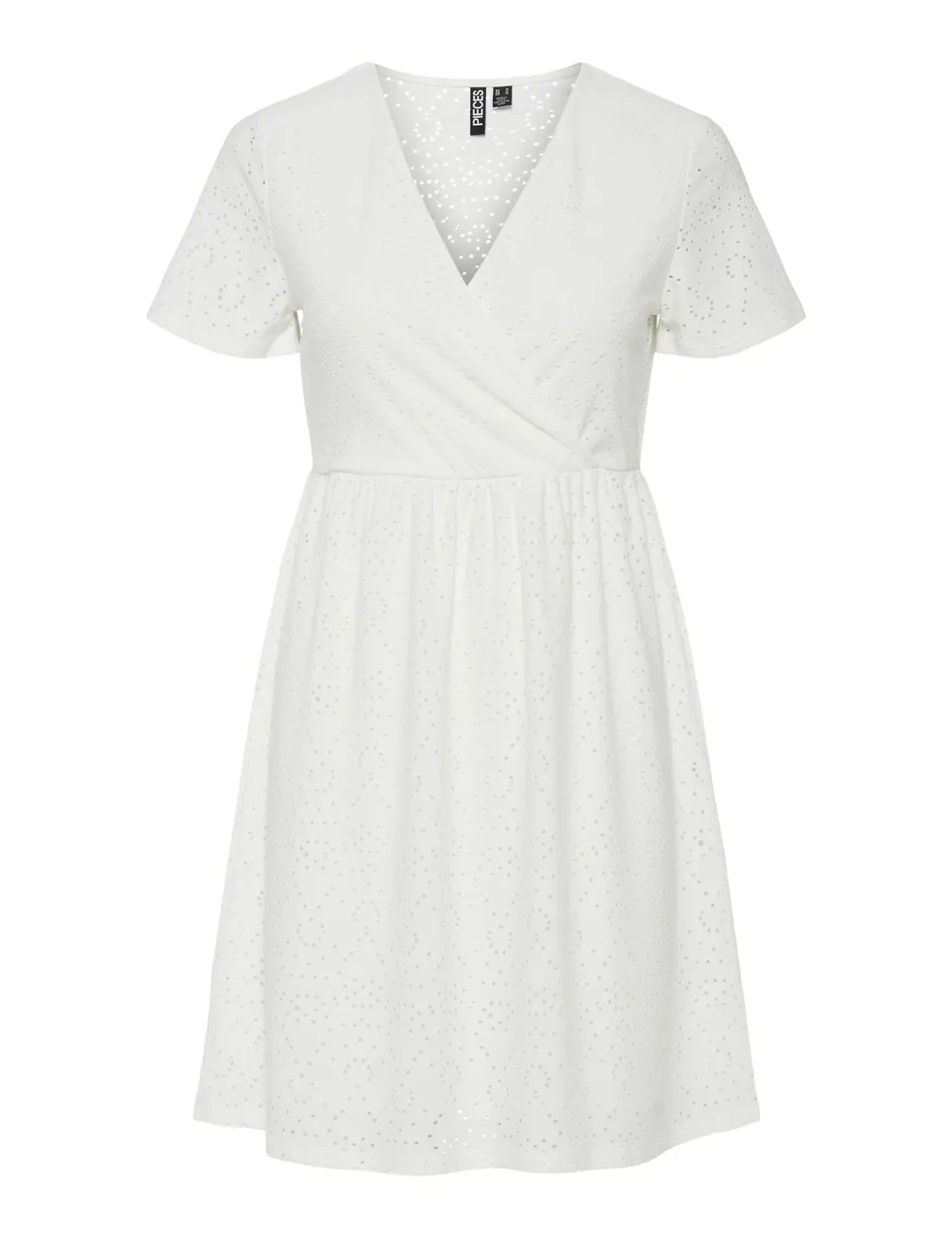 Pieces Pcabby Brod Ang SS vestito taglia L in pizzo