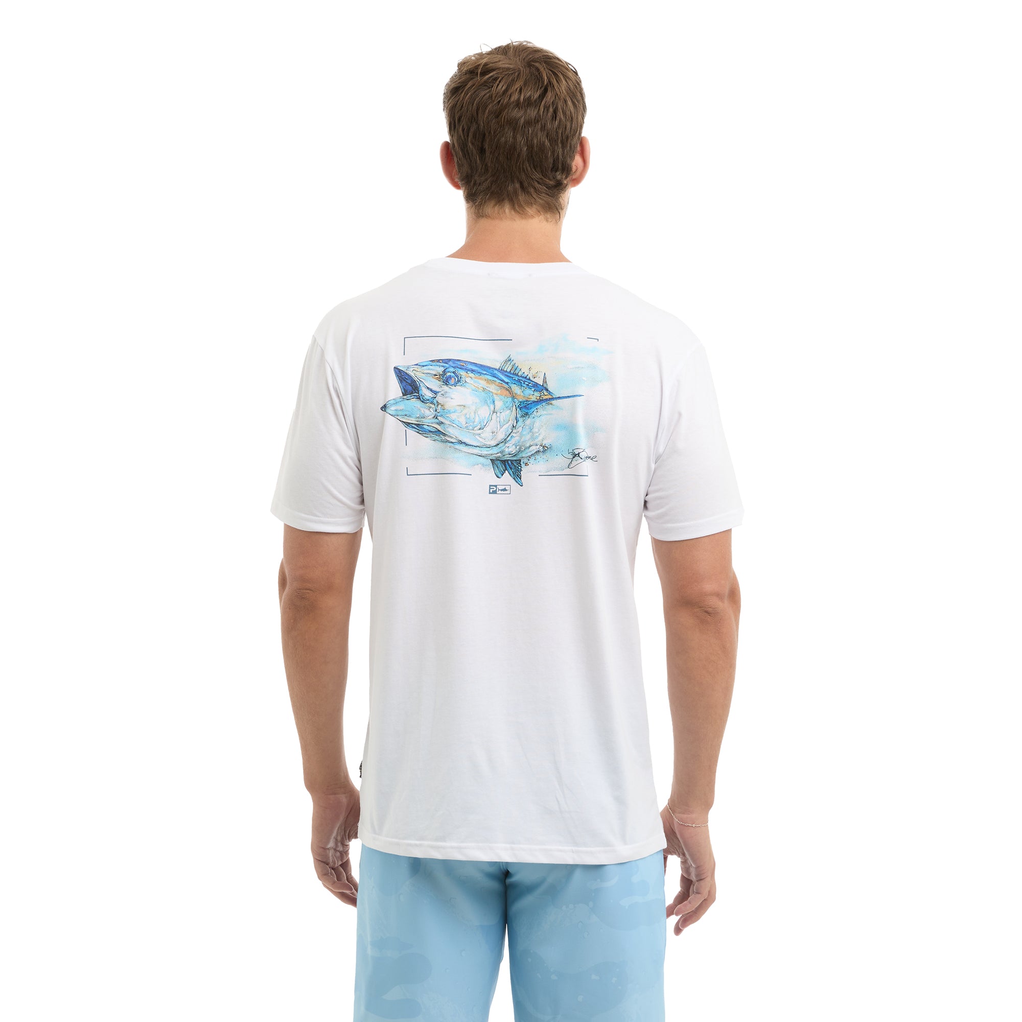 Pelagic Goione Tuna t-shirt uomo bianca cotone