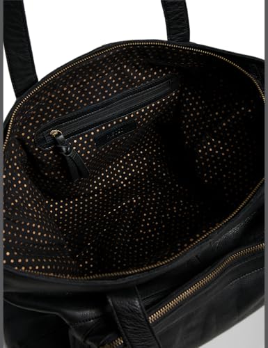 Pieces Pcribs Leather borsa viaggio donna nera pelle