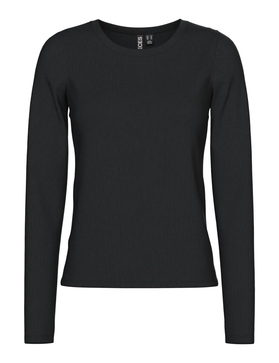 Pieces Pcmay LS Top Noos BC top S nero maniche lunghe