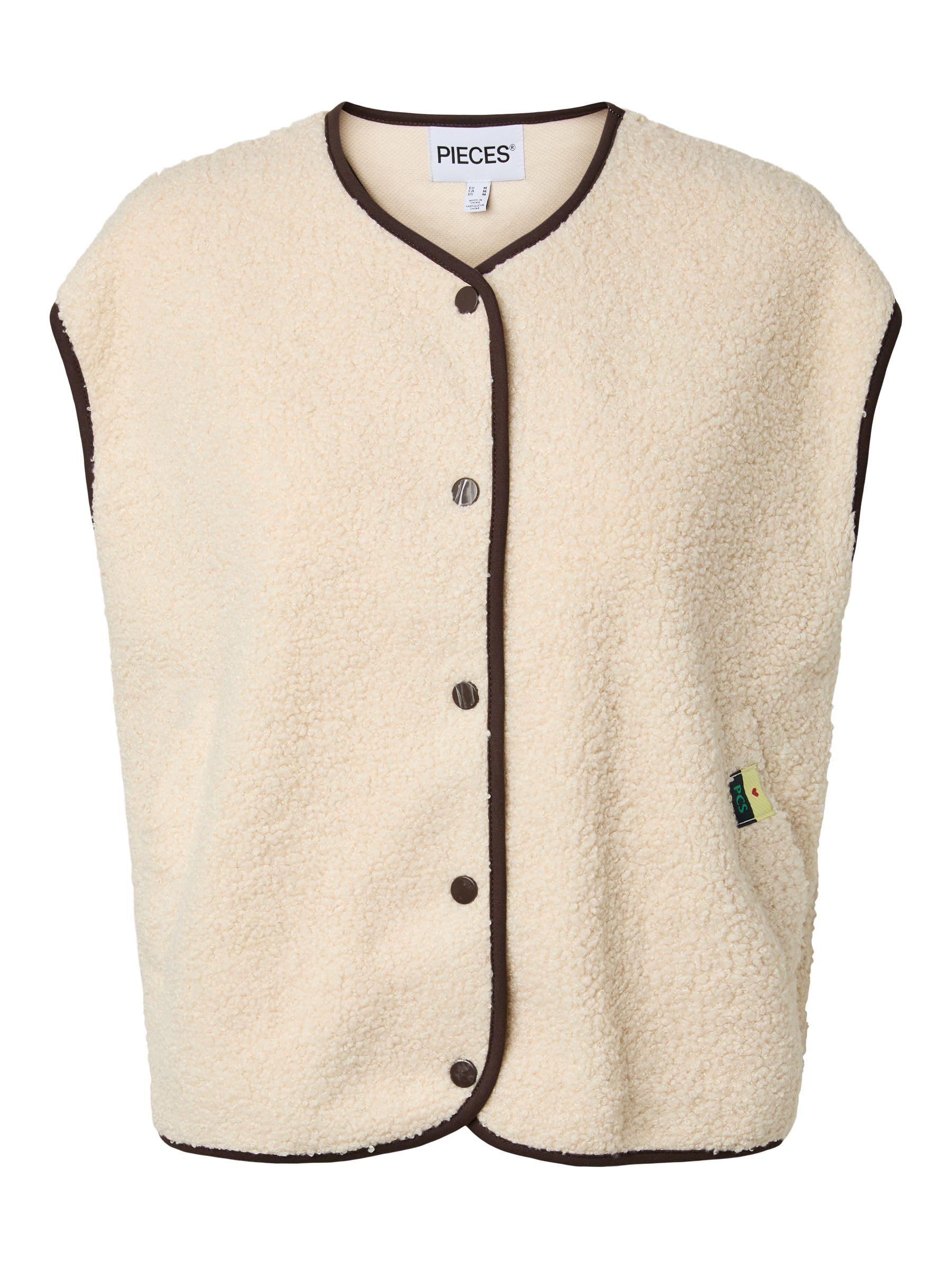 Pieces Katty Teddy gilet smanicato donna taglia M