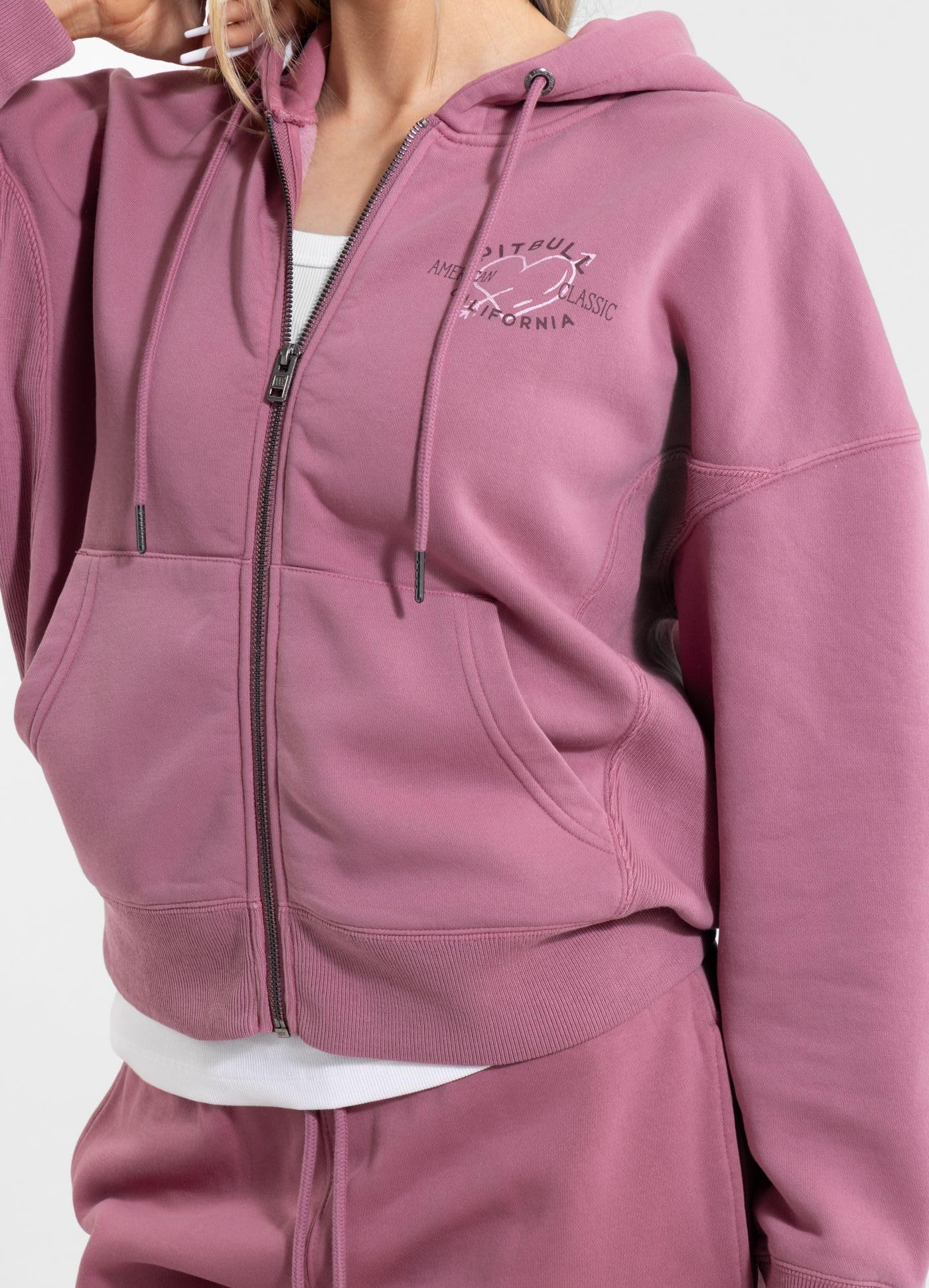 Pitbull Manzanita Heart Felpa Donna Rosa Cotone