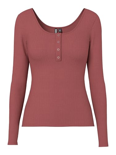 Pieces Pckitte LS Top Noos Maglietta Donna M Burro di Mela